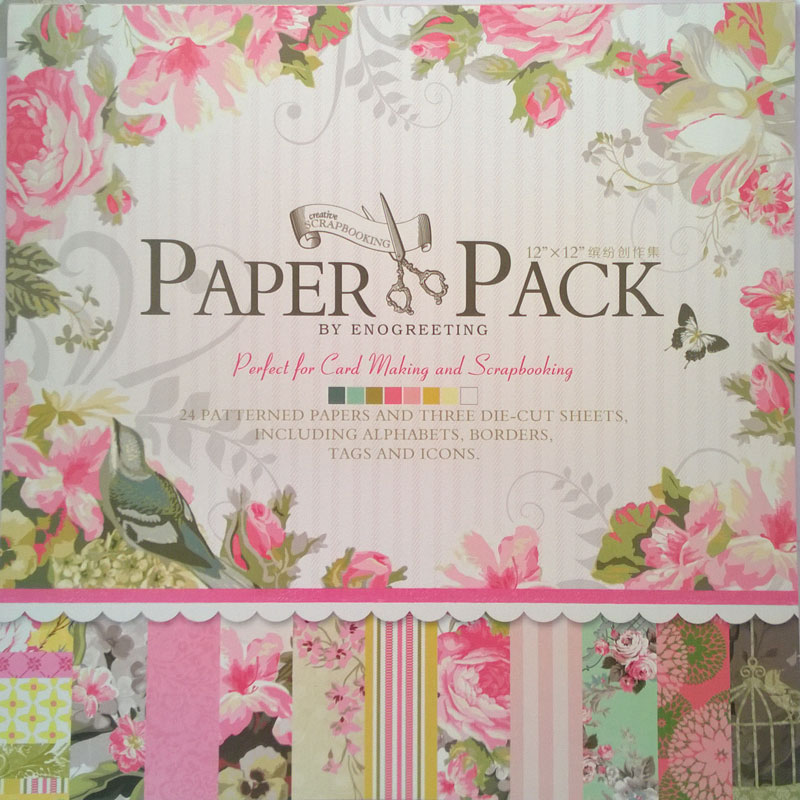 12x12 Scrapbook Paper Pack Floral Shabby Chic Collection 95005 12x12 Hndmd 1478